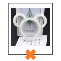 Haarband fluffy oortjes offwhite